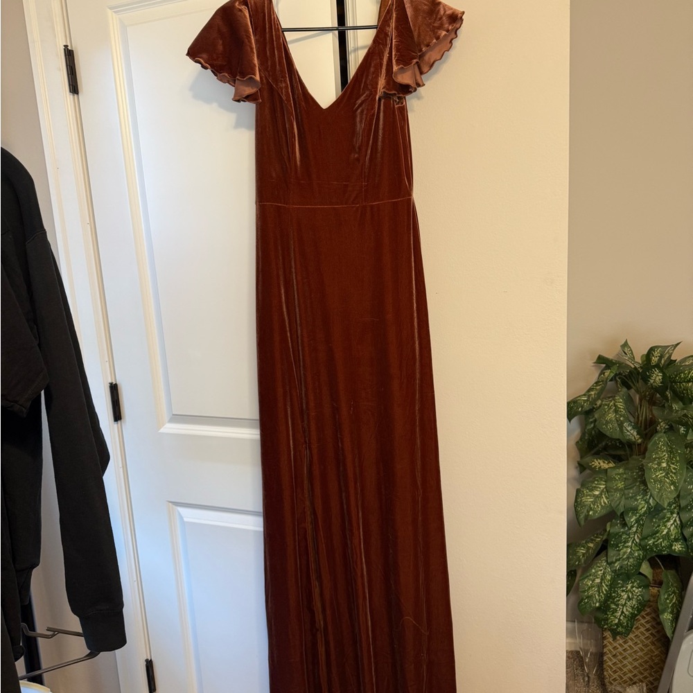 Revelry Velvet Maxi Dress in Rich Brown
